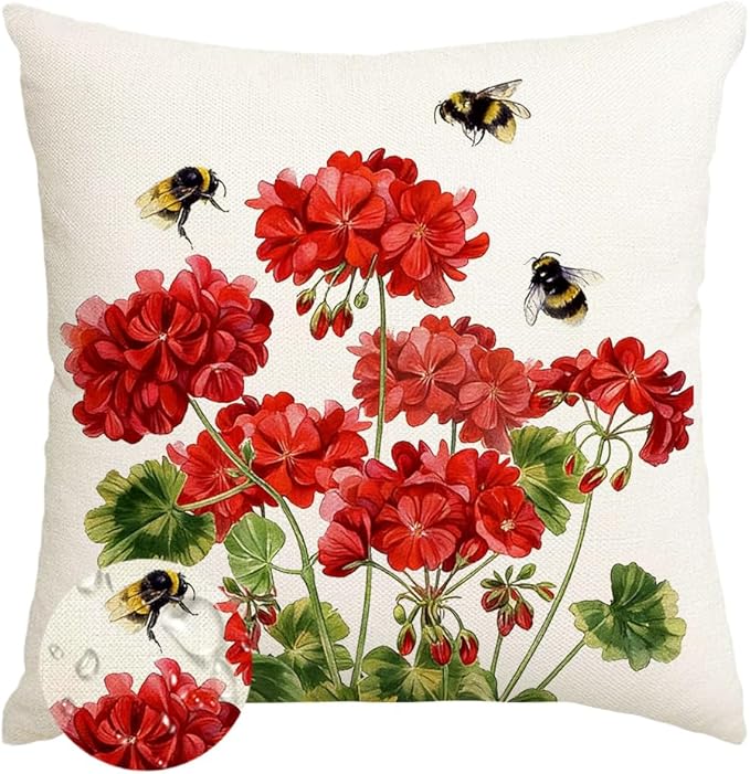 RABUSOFA Spring Summer Outdoor Pillow Covers 20x20 Inch Waterproof