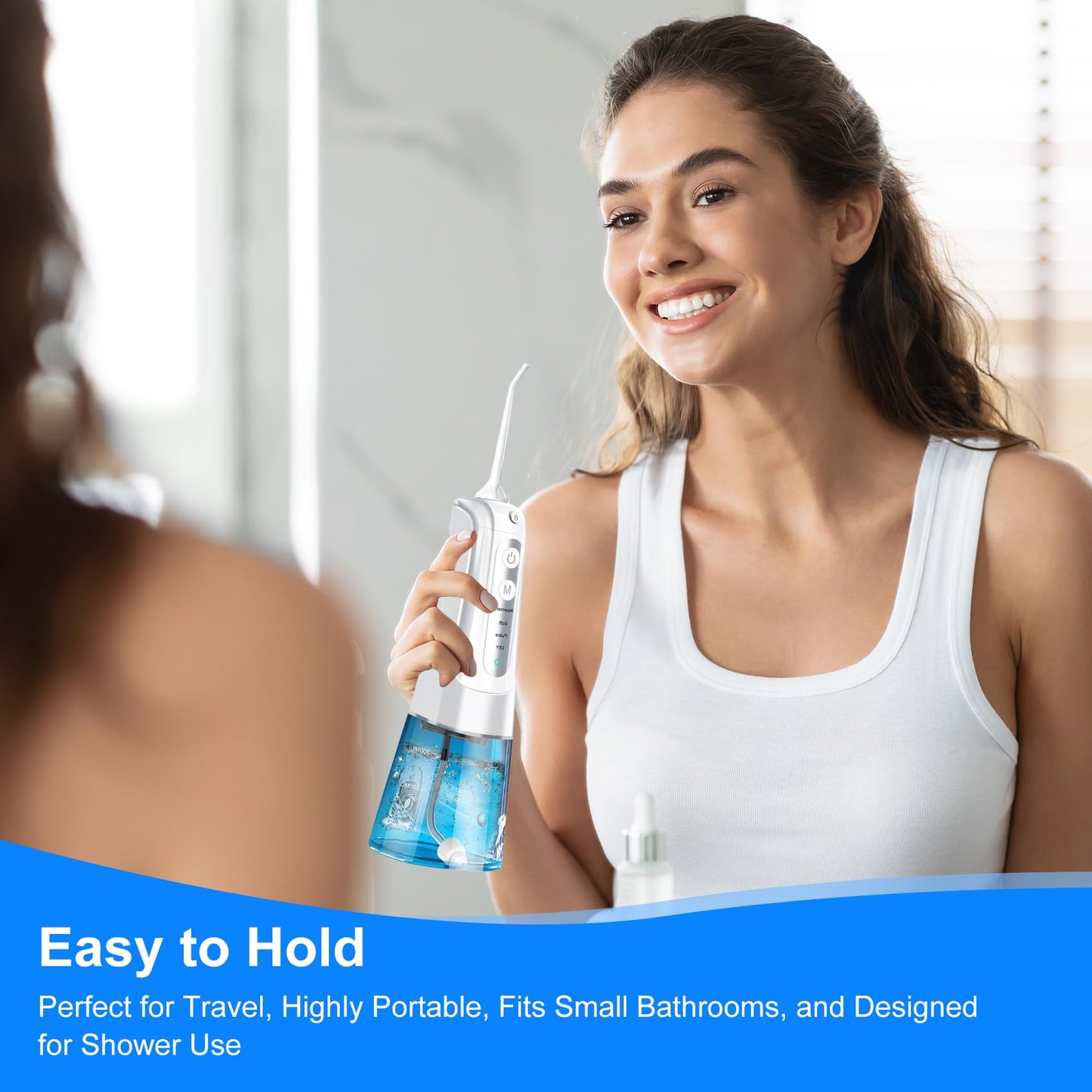 Water Flosser Pick for Teeth: 4 Modes Cordless Portable Water Flossers Teeth Cleaner Rechargeable 300ML IPX7 Waterproof Oral Irrigator Flossing Cleaning Picks for Home Travel