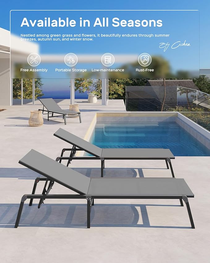Aluminum Chaise Lounge Ourdoor