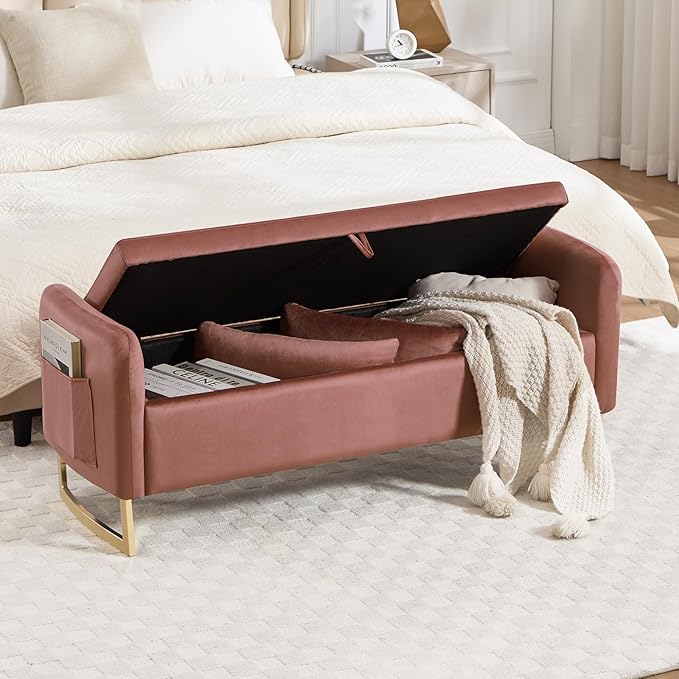48" End of Bed Bench, Modern Storage Benches