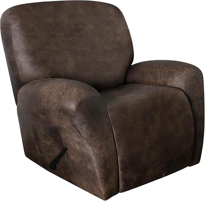 ANARACHON Recliner Chair Covers Leather Like, 4 Pieces Recliner Cover
