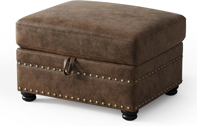 ONBRILL Faux Leather Ottoman