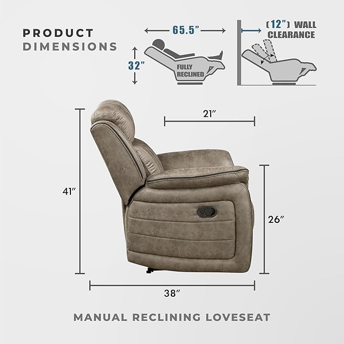 Lexicon 74" W Manual Double Reclining Loveseat