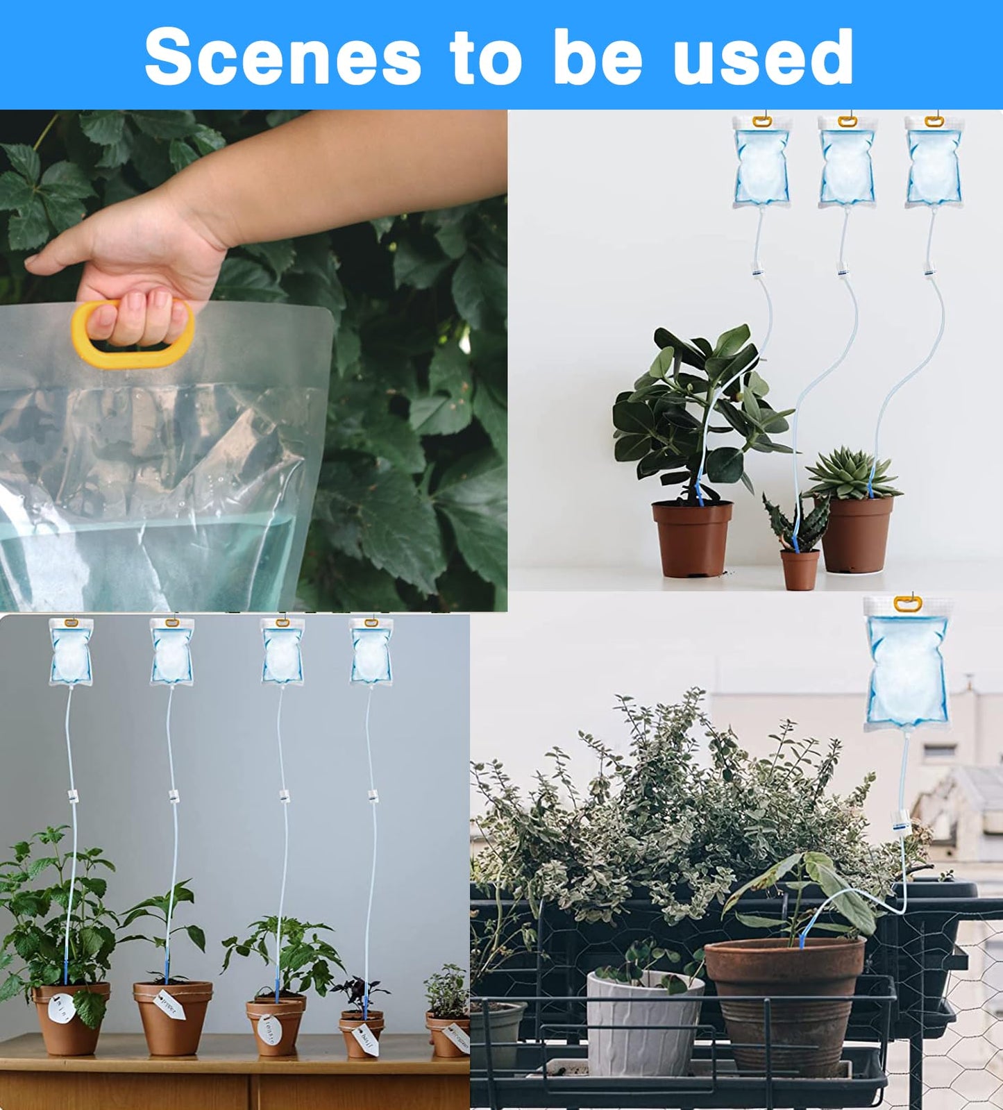 5 x 3.5 L Drip Irrigation Bags with Adjustable Flow Automatic Plant Irrigation System Home Sprinkler Device for Indoor and Outdoor (ZWDSB-1-1-5)