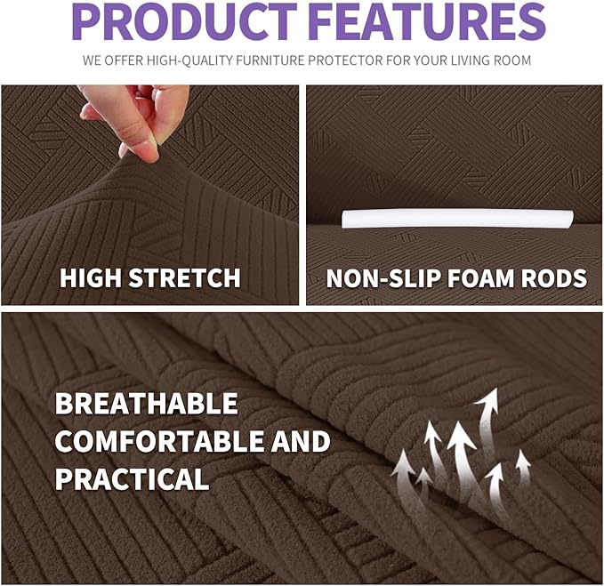 ZNSAYOTX Oversized Super Stretch Couch Cover, New Striped Sofa Covers