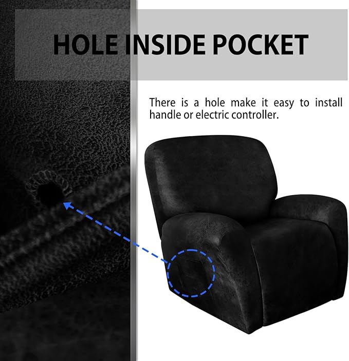 ANARACHON Leather Like Recliner Chair Covers Heavy Duty, 4 Pieces Recliner Cover