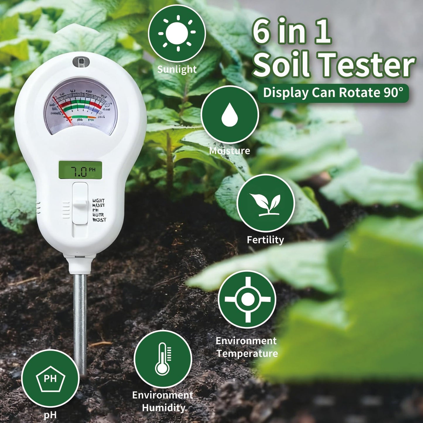 DXOKNQG Soil Moisture Meter, Plant Water Monitor, Hygrometer Sensor for Gardening, Farming, Indoor and Outdoor Plants (Basic Style + Two prode)