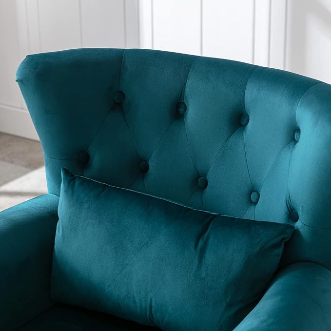 Mid Century Modern Accent Chair Upholstered Armchair Comfy Velvet Tufted