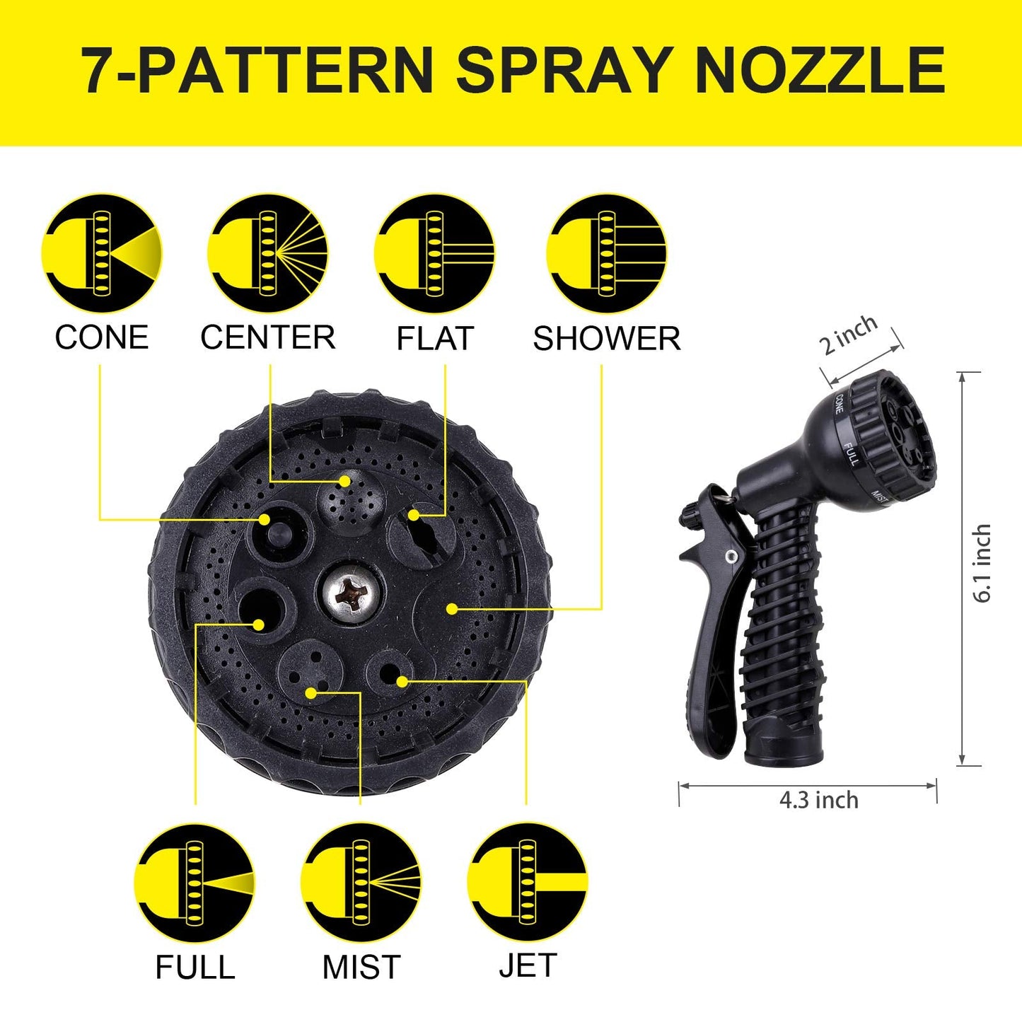 FOXEASE Metal Garden Hose 50 ft - Stainless Steel Water Hose with 2 Nozzles, Lightweight, Tangle Free & Kink Free, Heavy Duty, High Pressure, Flexible, Dog Proof