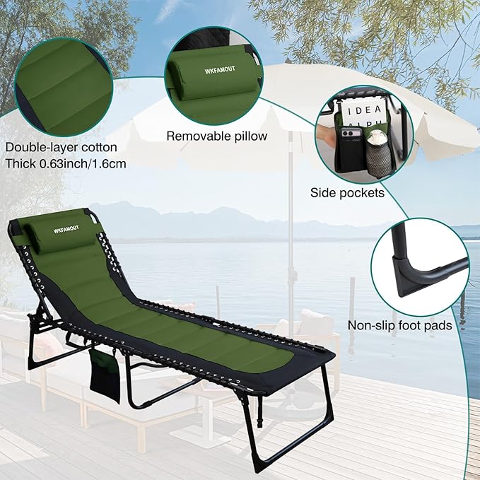 Outdoor Folding Lounge Chair Padded