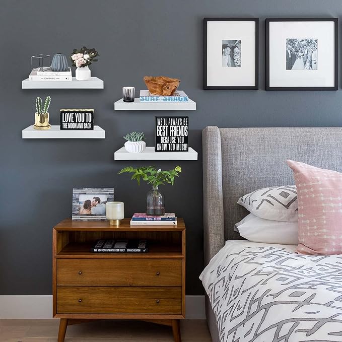 QEEIG Floating Shelves for Wall Bathroom Shelf Bedroom Kitchen Living Room