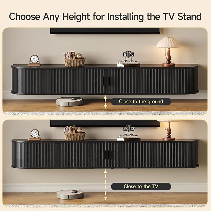 80" Floating TV Stand with Power Outlet