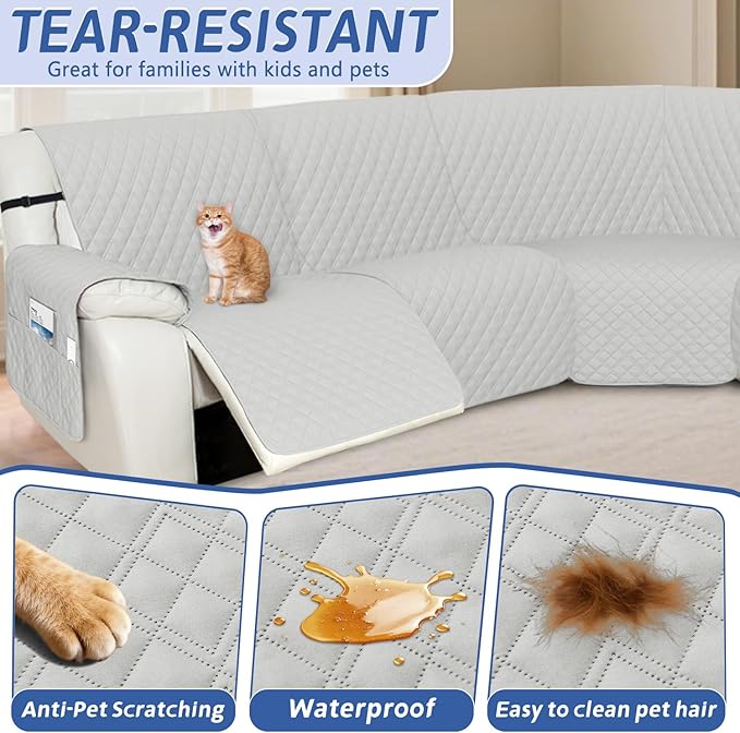 Arfntevss Recliner Sectional Couch Covers Waterproof L Shape Sofa Cover
