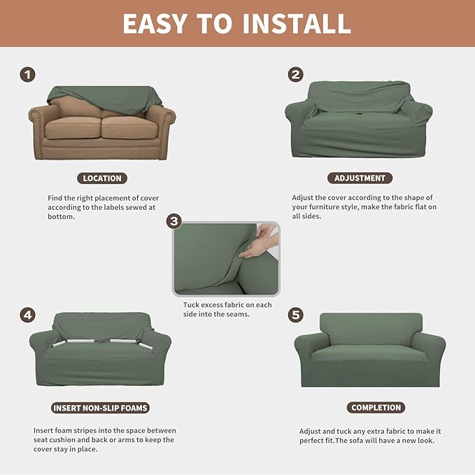Easy-Going 100% Waterproof Oversized Loveseat Couch Cover, Dual Waterproof Sofa