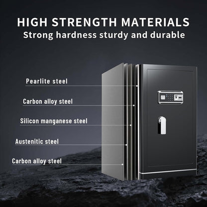 8.1 Cuft Large Home safe,Digital Security Fireproof Safe with Fireproof Waterproof Bag,Personal Document Safe with Programmable Keypad,Built-In Drawers and Removable Dividers for Money Documents