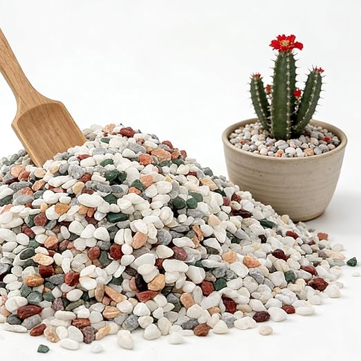 1/8 Inch Natural Aquarium Gravel, Small Pebbles for Fish Tank, Indoor Plants & Succulents, Mixed Color Mini River Rocks for Drainage, Terrarium, Top Dressing & Vase Filler, 3 lb