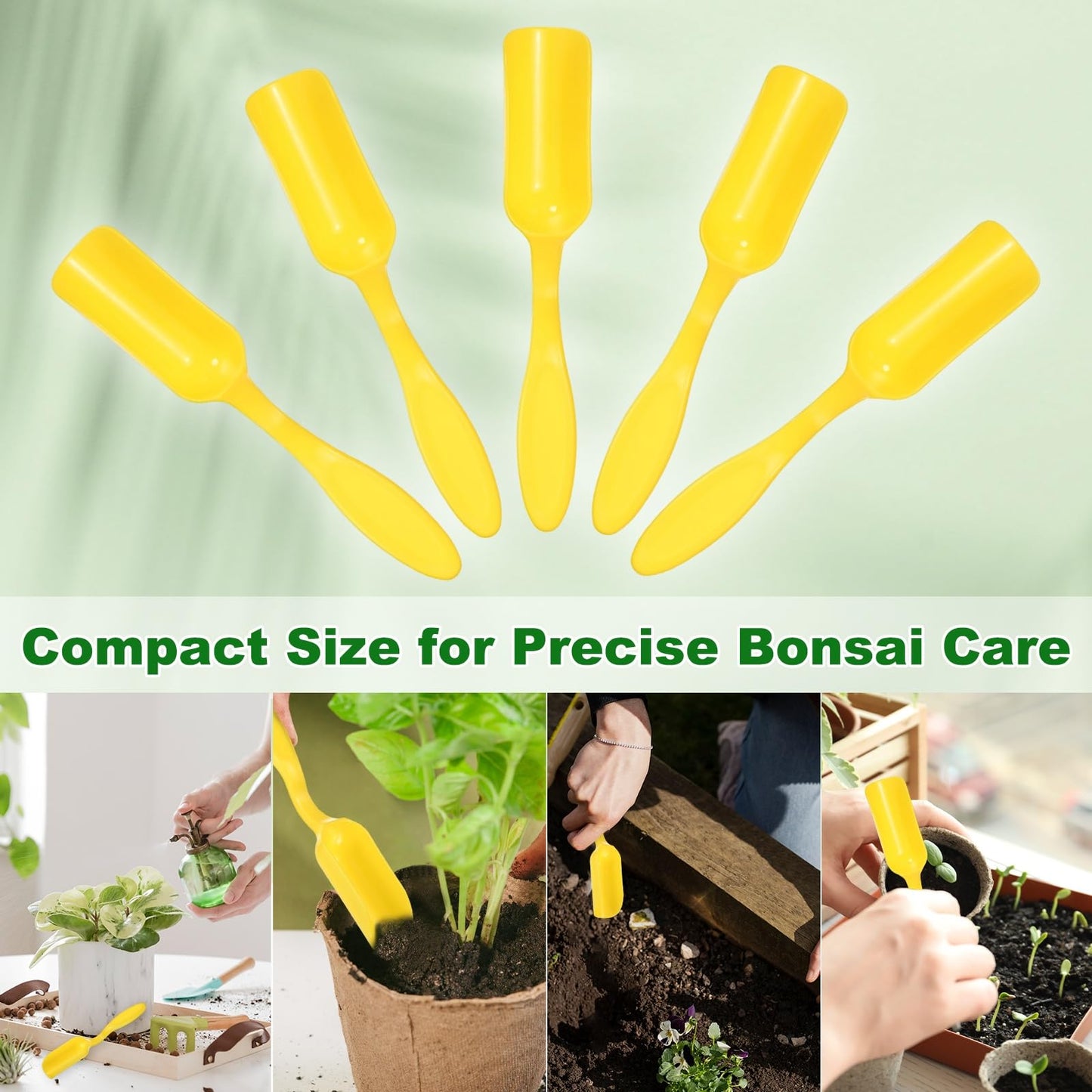 M METERXITY 20-Pack Mini Gardening Shovel Spoons, Plastic Garden Soil Scoops for Cultivation Digging Transplanting/Flower Planting/Plant Succulent, Colorful Small Gardening Tools [Yellow]