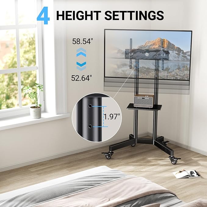 PERLESMITH Rolling TV Stand