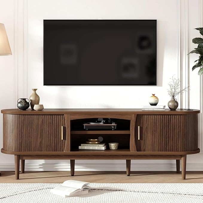 Decofy Mid Century TV Stand for TVs up to 70 Inches, Entertainment Center