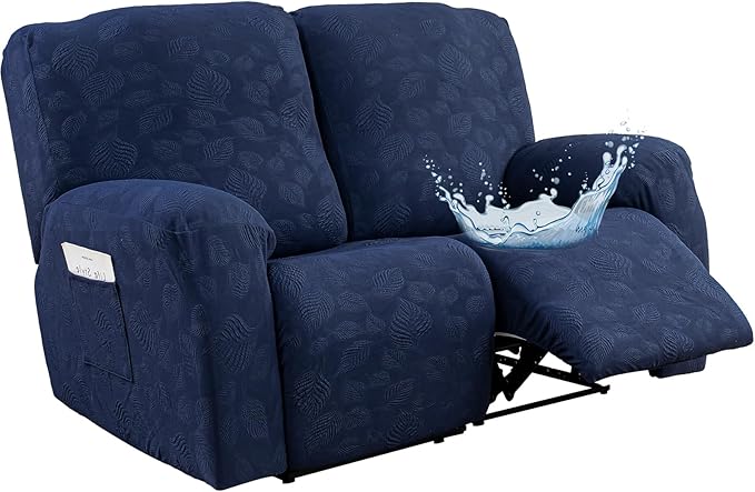 Gennia Recliner Loveseat Cover 4 Pieces, Waterproof Stretch Recliner Sofa