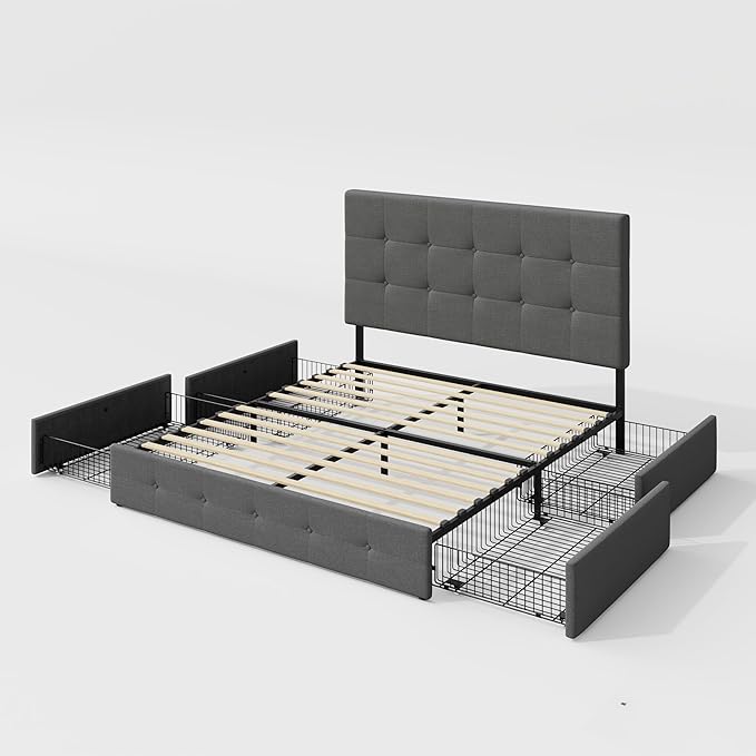 Allewie Upholstered Full Size Platform Bed Frame