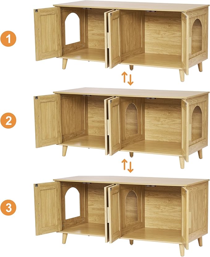 Homhedy Boho Cat Litter Box Enclosure