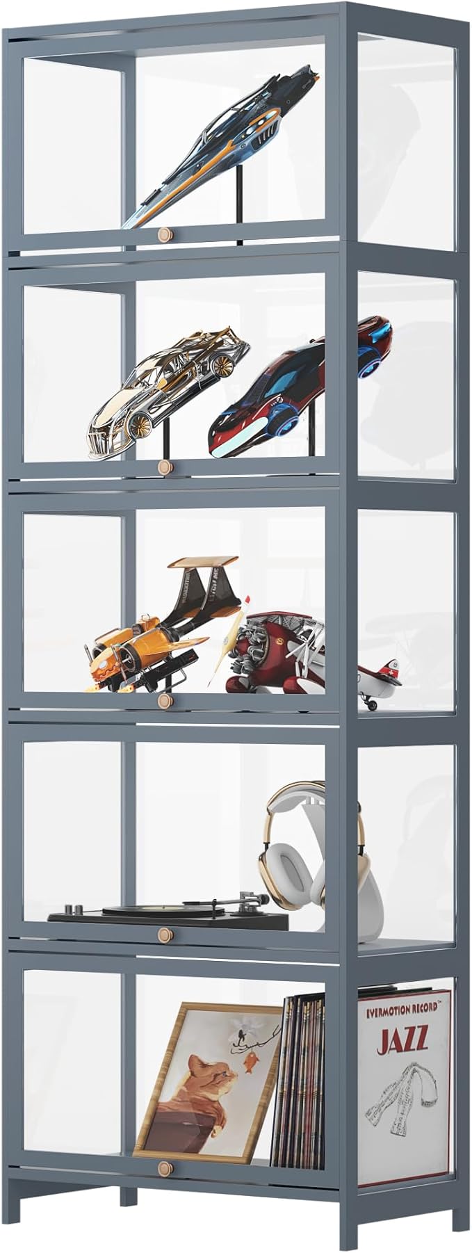 5-Tier Clear Display Cabinet