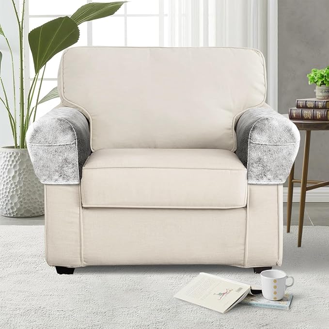 ANARACHON Leather Look Couch Arm Covers Set of 2 Armrest Covers