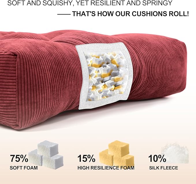 Lokex Rocking Chair Cushion Only, Tufted Non-Slip Comfortable Rocking Chair