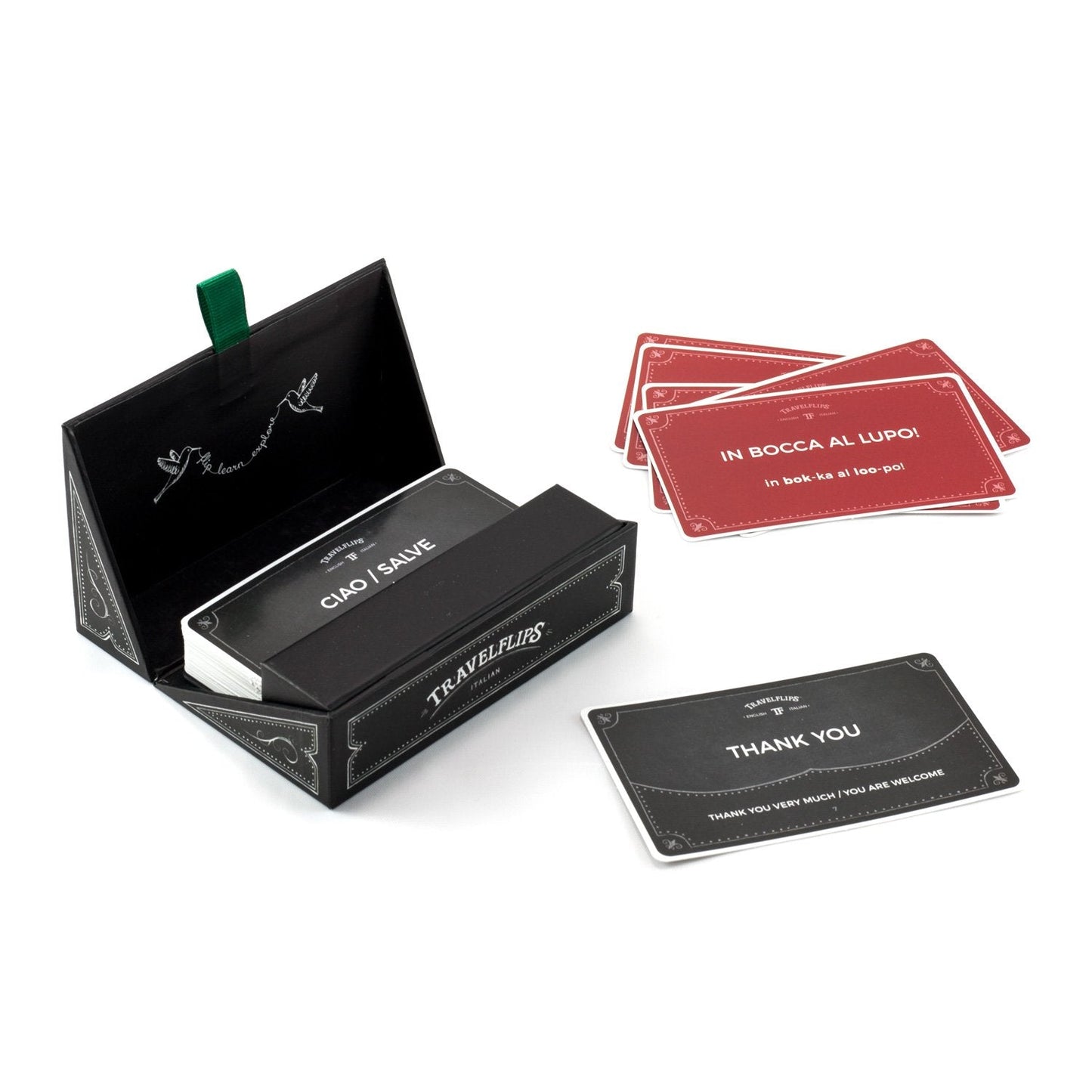 Italian Flash Cards - Learn Italian Language Vocabulary Words and Phrases - Basic Sentences for Beginners - Gift for Travelers, Kids, and Adults - Language Cards by Travelflips