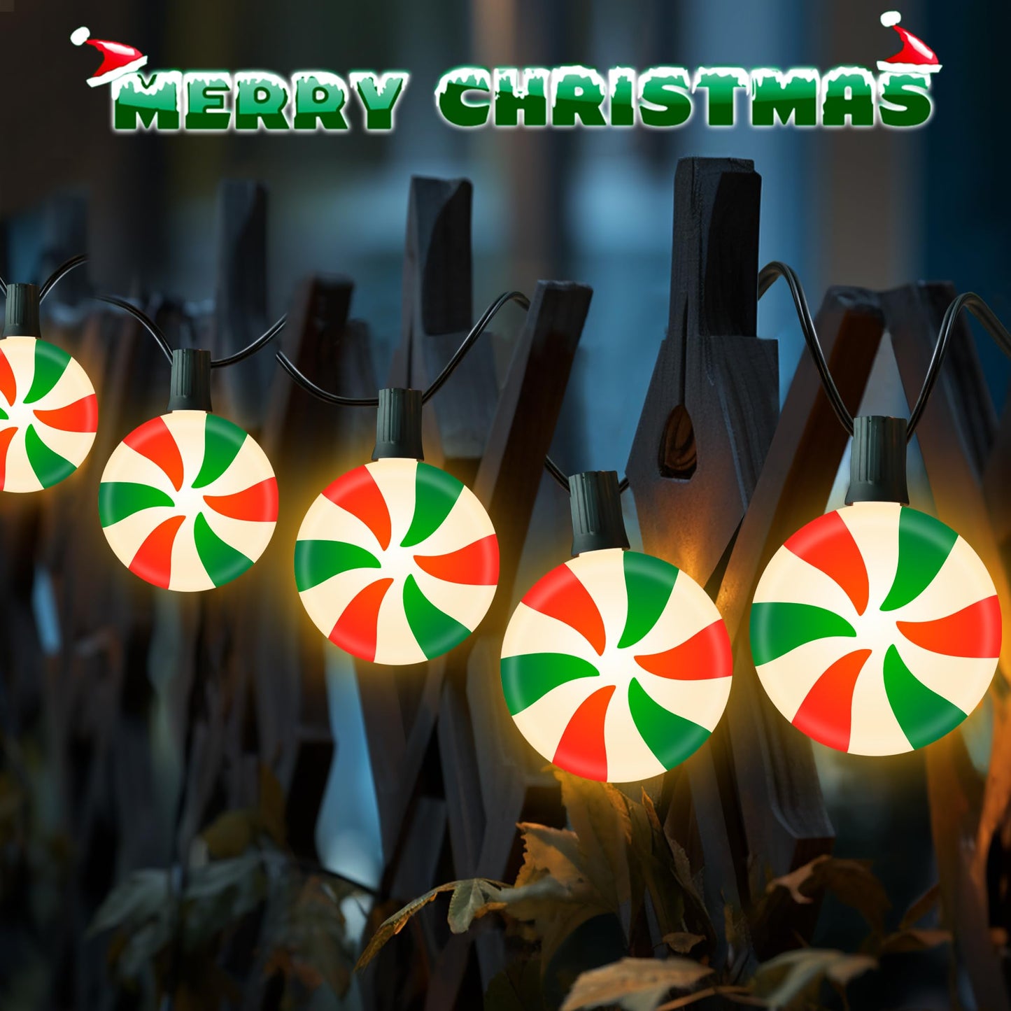 Ultimate Unicorn Christmas Lollipop Pathway Lights for Garden Christmas Decoration Red and Green, 10 LED Peppermint String Lights with Stakes for Outdoor Sidewalk Pathway Rooftop Lawn Garden