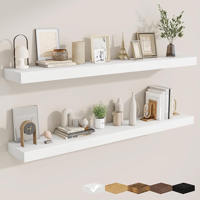 fuqing Floating Shelves for Wall, Wall Mounted Wood Floating Shelf