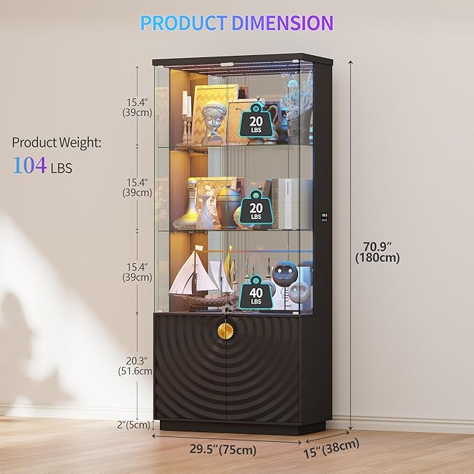 HNEBC Display Cabinet with Glass Doors