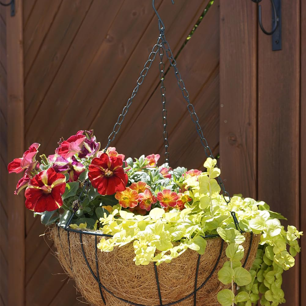 Rimonasure 2 Pack Round Coco Liners for Hanging Basket Replacement Coconut Fiber Liner for Garden Decoration Flower Pot (16 inch)