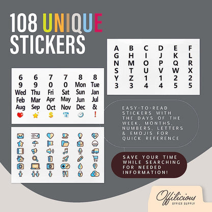 50 Manila Index Card Dividers 3x5 with Tabs & Alphabet Stickers for Recipe Cards