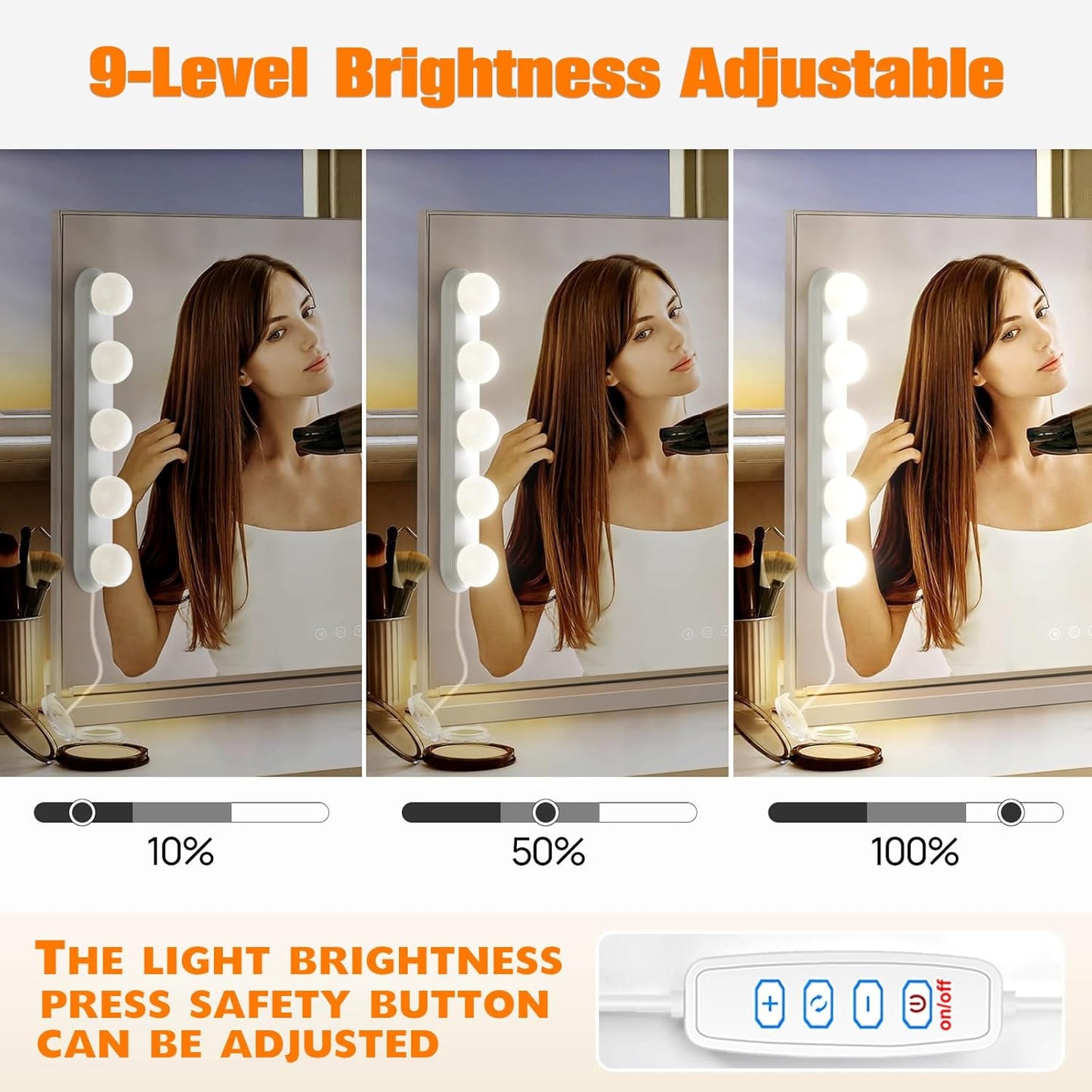 Makeup Light,Portable Led Vanity Lights with 3 Colors Lighting Mode Adjustable & Dimmable for Vanity Table Dressing Room Mirror