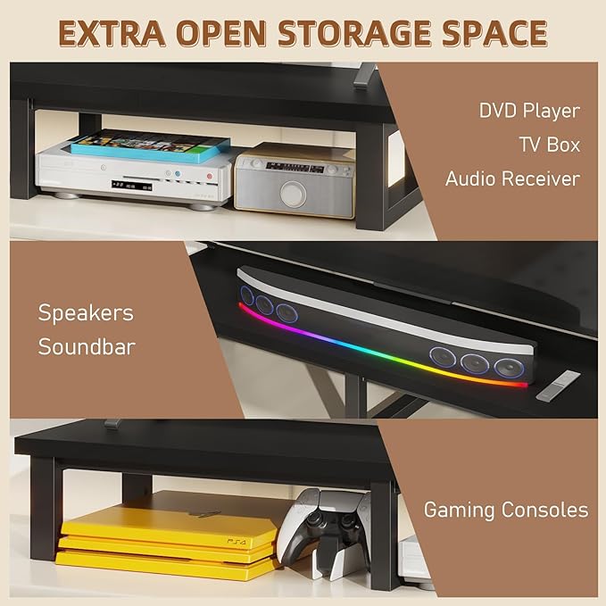 YAOHUOO 45" Large TV Riser for 32-60 inch TV, TV Riser Stand Shelf