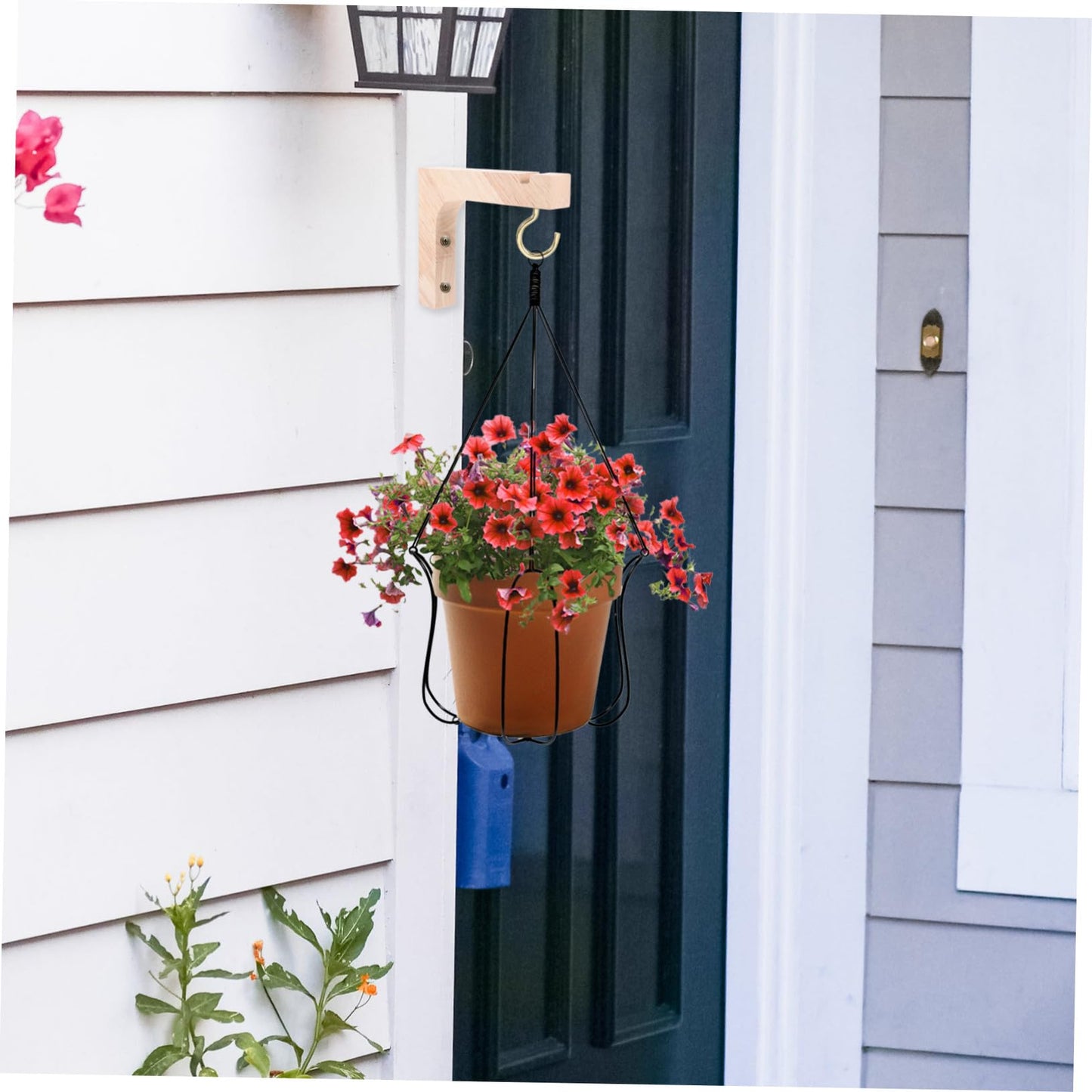 UKCOCO 2pcs Wooden Plant Hangers Wall Mounted Hooks for Indoor Hanging Plant Brackets Heavy Duty Natural Wood for Flower Pots