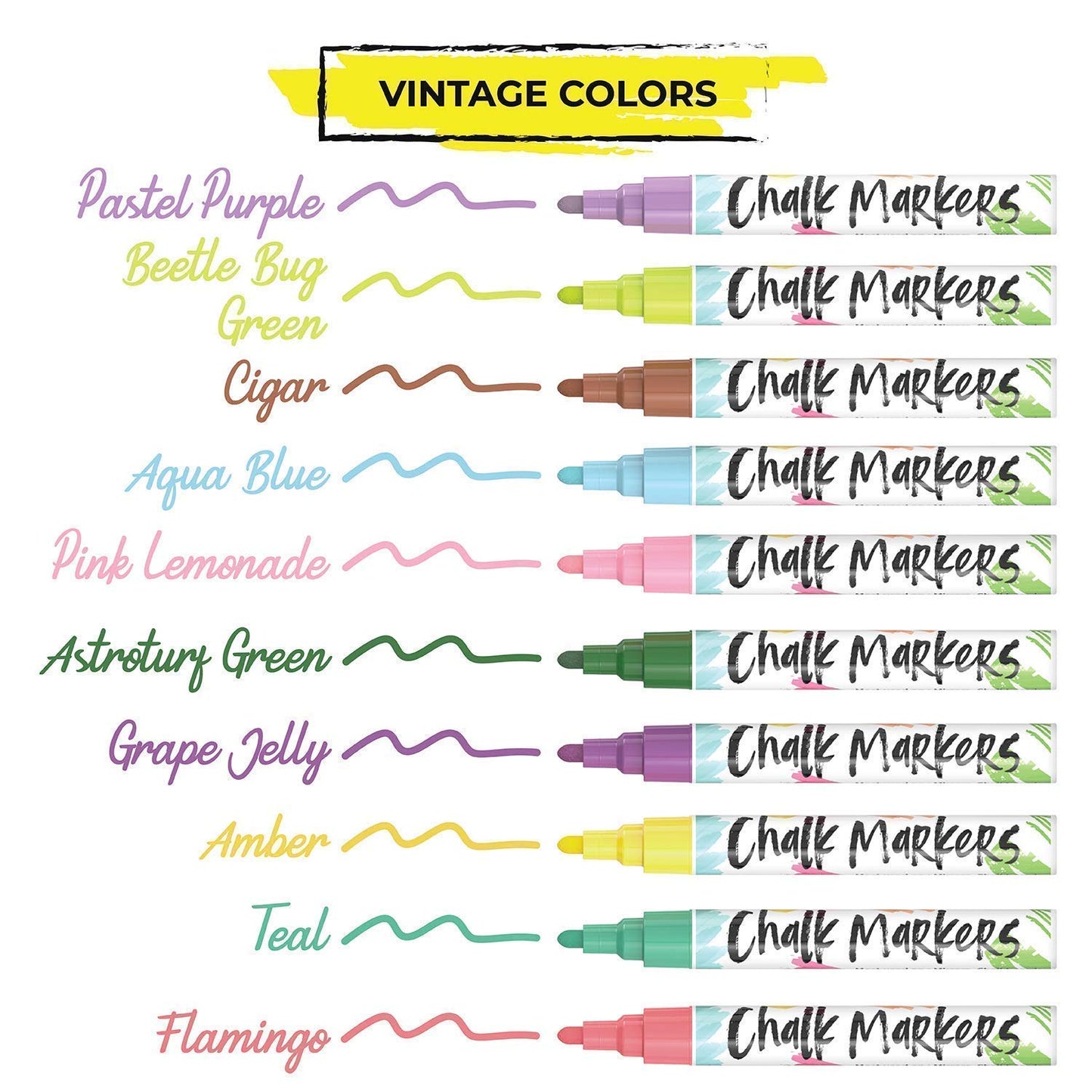 Chalk Art Bundle - 5 Pink Variety + 10 Vintage 6mm