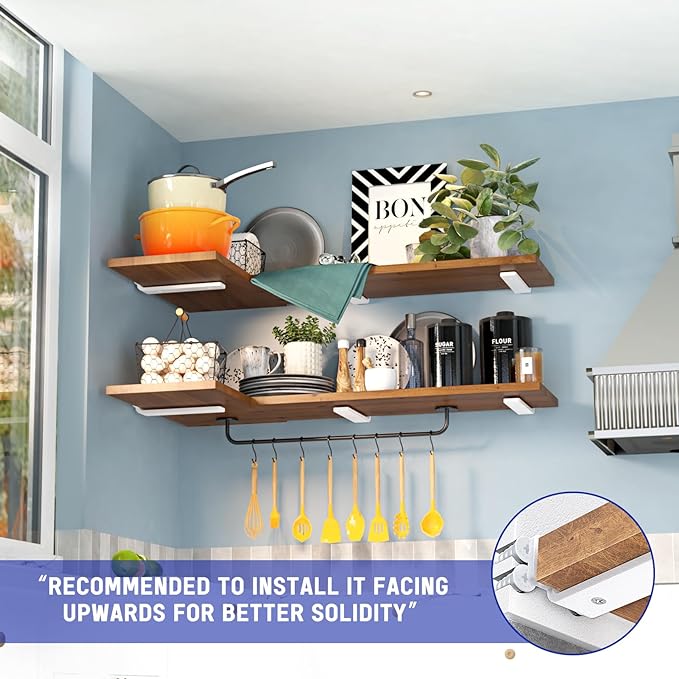 Goovilla Shelf Bracket, Heavy Duty Floating Shelf Brackets 10 inch Long