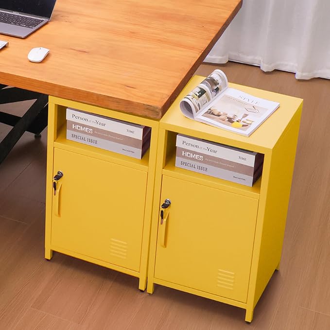 ALBAD Compact Metal Nightstand