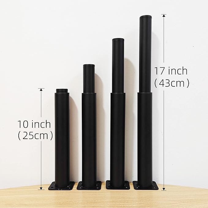 Metal Adjustable Furniture Legs 10-17 inch, Wlrrcwdttc Sofa Cabinet Legs