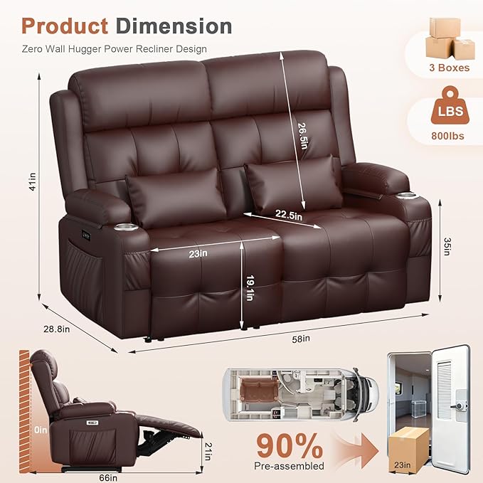 Power Loveseat Recliner Sofa