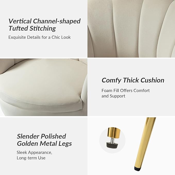 HULALA HOME Modern Velvet Accent Chairs Set of 2