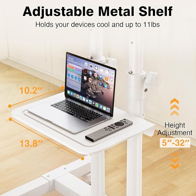 Mobile TV Stand Rolling TV Cart Floor Stand