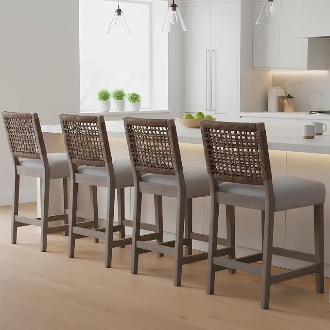 27" Farmhouse Counter Height Bar Stools Set of 4