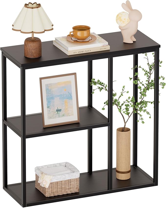 WOHOMO Console Table, 31.5'' x 31.5'' Black Industrial Sofa Table