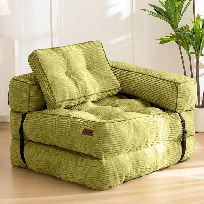 MAXYOYO Folding Sofa Bed, L-Shaped Convertible Sofa