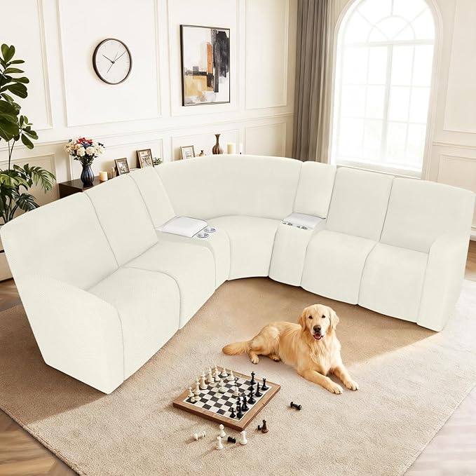 ALIECOM 100% Waterproof Recliner Sectional Couch Covers L Shape Stretch Corner