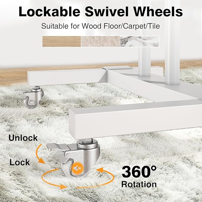 Mobile TV Stand Rolling TV Cart Floor Stand